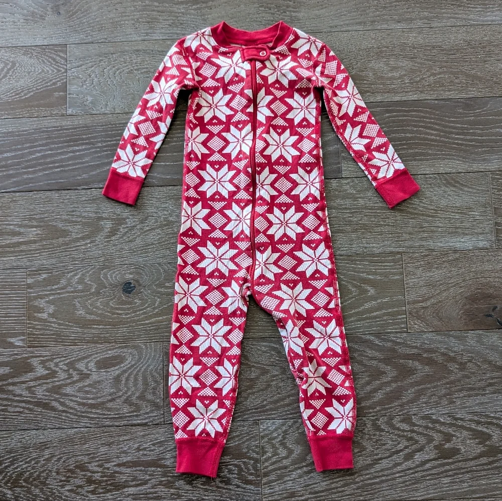 Hanna Andersson Baby Zip Sleeper In Scandi Snowflake Size 3T